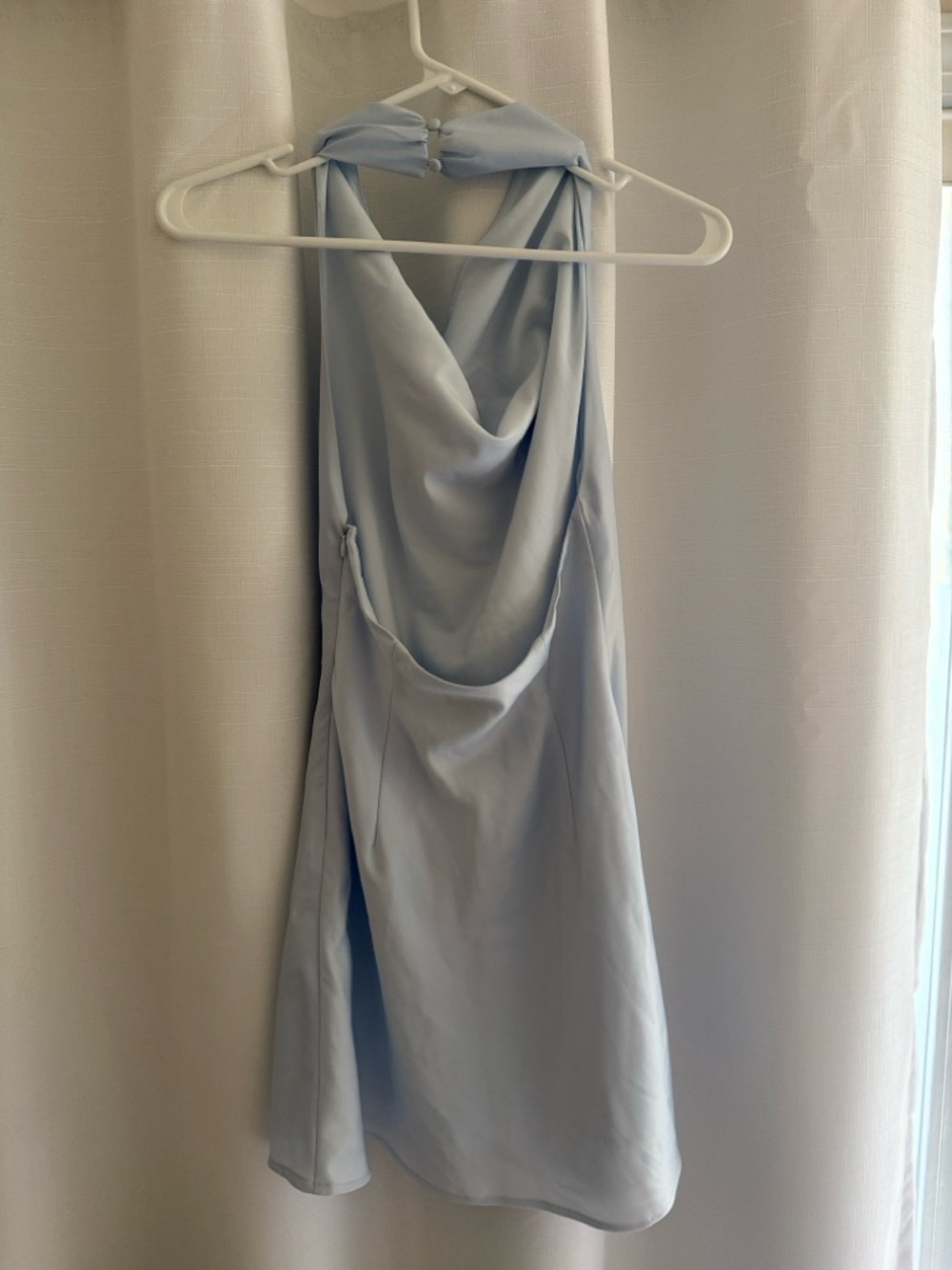Xhilaration Light Blue One-Shoulder Draped Dress
